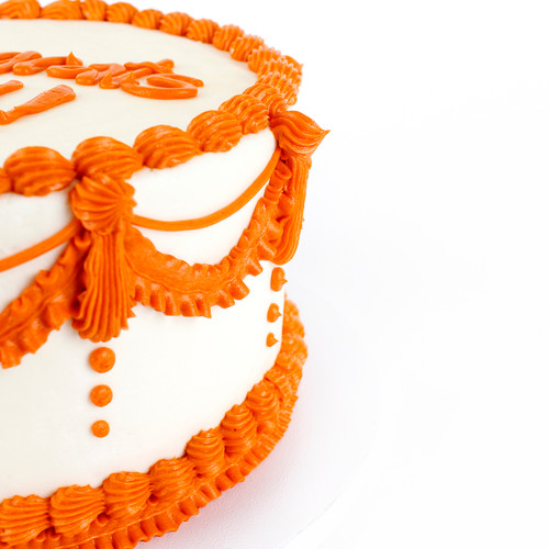 Orange & White Vintage Graduation Cake View 2