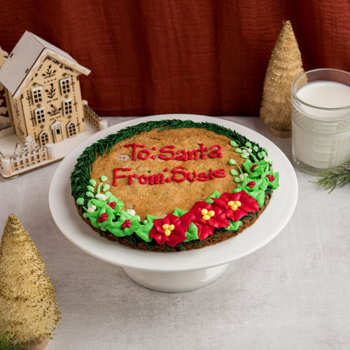 Holiday Wreath Chocolate Chip Cookie Cake View 2