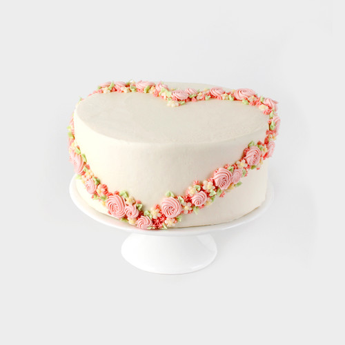 Floral Heart Decorated Cake