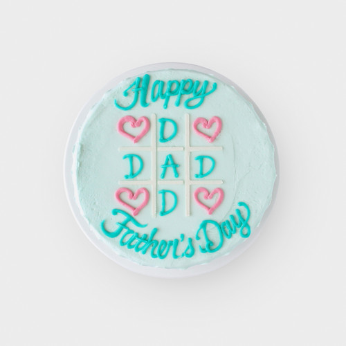 Tic Tac Toe Dad Decorated  Vanilla Celebration View 2