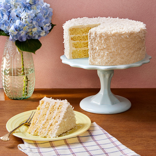 Tropical Coconut Cake on Cake Stand - SusieCakes View 2