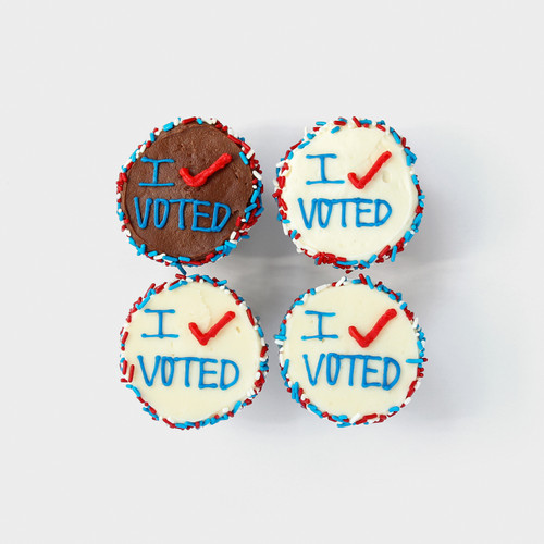 Blue I Voted Cupcake 4-box