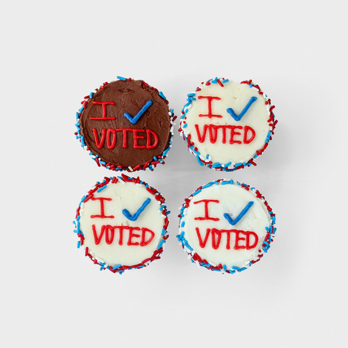 Red I Voted Cupcake 4-box