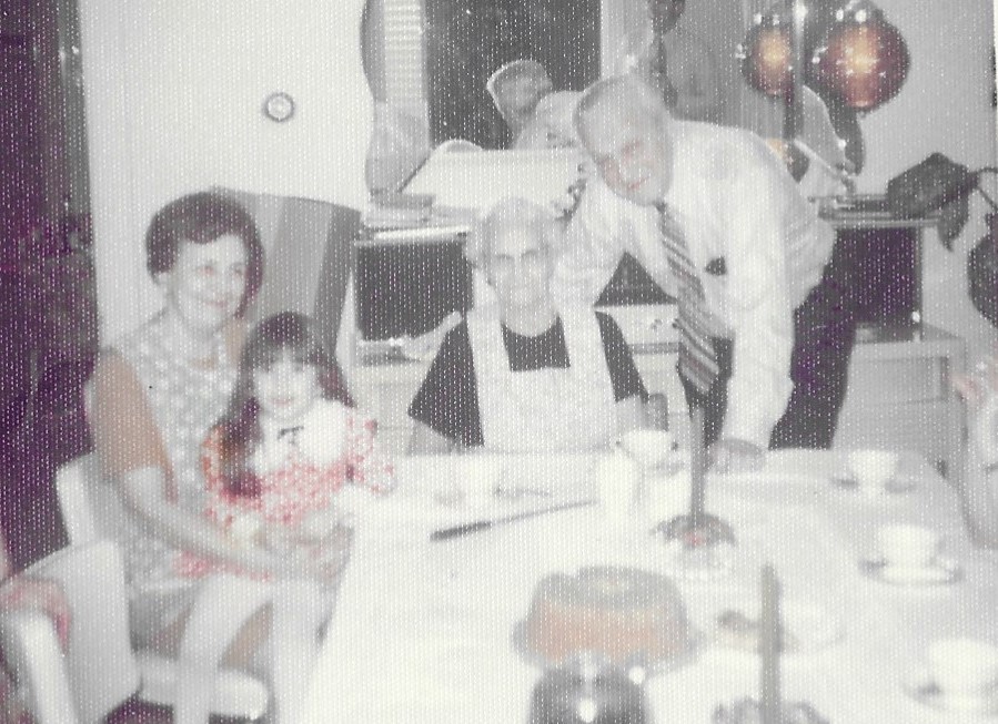 Family picture with cake